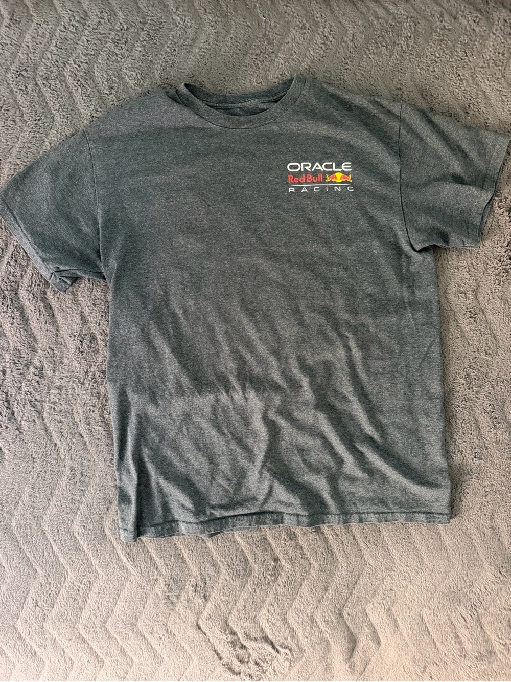 Oracle Red Bull Racing Men's Dark Grey Logo Tee- Las Vegas